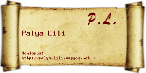 Palya Lili névjegykártya
